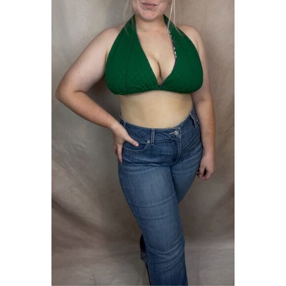 Vintage Volup Bikini Halter Top 1970s Mod MCM Plus Size - Picture 2 of 10